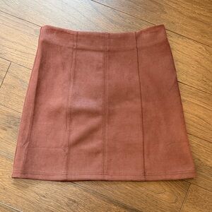 Hudson Gray Faux Suede Mini Skirt Small Red - C27-016